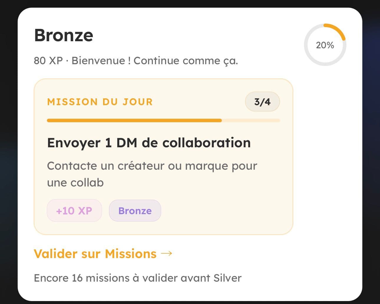 Aperçu Missions quotidiennes